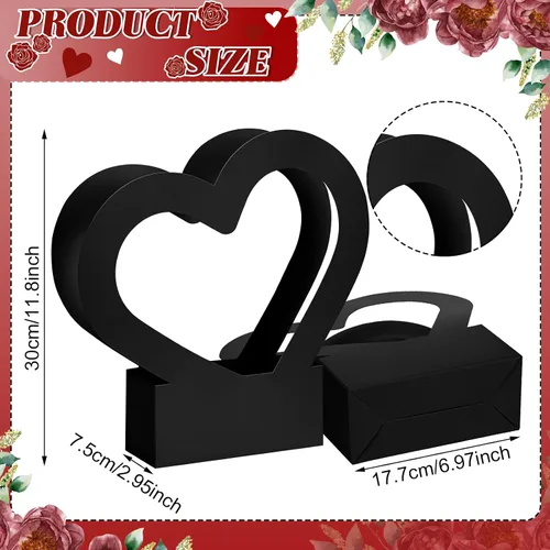 Miniatura 2 de Sinmoe 12 cajas de flores en forma de corazón de graduación para ramos de flores, bolsa de regalo de flores, bolsas de regalo vacías de boda