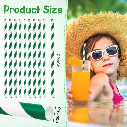 Miniatura 2 de Eaasty 1200 Pcs Biodegradable Colored Paper Straws Bulk Disposable Striped Assorted Colors Drinking Paper Straws for Summer Juice, Shakes
