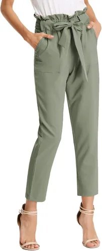 GRACE KARIN - Pantalones para mujer con cintura fruncida, pantalones tipo tubo de corte entallado y estilo casual para oficina