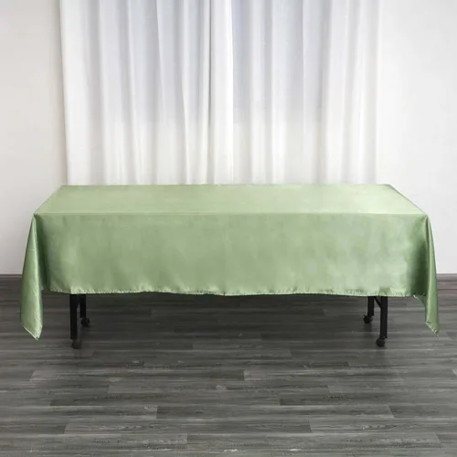 Miniatura 51 de Efavormart - Mantel rectangular de satén, 90 x 132 pulgadas, suave, oblongo, lavable, mantel decorativo de tela sedosa para bodas, fiestas, Plata