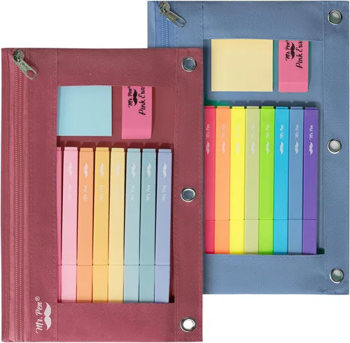Miniatura 14 de Mr. Pen - Estuche para lápices de 2 piezas - Estuche con cremallera para lápices para carpeta de 3 anillas