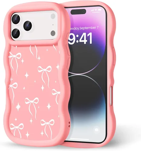Miniatura 57 de Compatible con iPhone SE/8/7 Funda para Mujeres y Niñas, Marco Ondulado Rizado con Patrón Lindo, Estética Delgada Suave Silicona TPU Parachoques