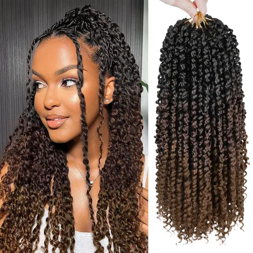 Miniatura 11 de Pelo de Passion Twist – 8 paquetes de 18 pulgadas Passion Twist Crochet para mujeres, cabello rizado pretrenzado Passion Twists extensiones de #2