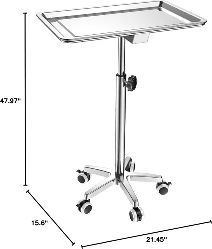 Miniatura 10 de ChoJiah Bandeja de salón rodante extra grande con ruedas, carrito de mayonesa para peluquería, bandeja para tatuajes de alta resistencia, ideal