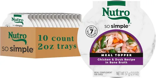 Miniatura 14 de Nutro So Simple Complemento de comida húmeda para perros, receta de pollo en caldo de huesos, bandejas de 2 onzas (10 unidades, paquete de 1)