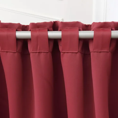 Miniatura 5 de Best Home Fashion Cortinas opacas con aislamiento térmico, pestaña trasera, bolsillo para barra, color rojo cardenal, 52 pulgadas de ancho x 84