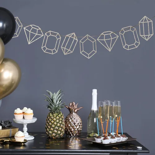 Miniatura 5 de Cartel de gemas con purpurina, decoración de fiesta de cumpleaños con temática de piedras preciosas, decoraciones de novia futura, fiesta de joyas