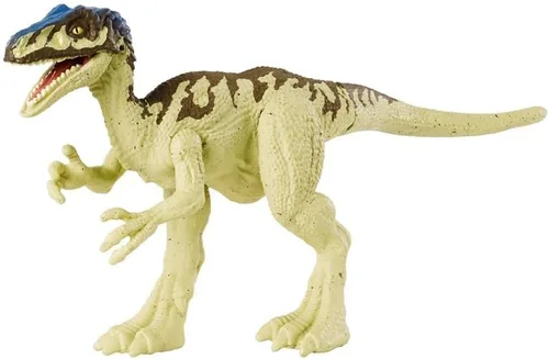 Miniatura 5 de Jurassic World Camp Cretácico Attack Pack Figura de dinosaurio Coelurus con 5 puntos de articulación, escultura realista y textura; para edades de 4