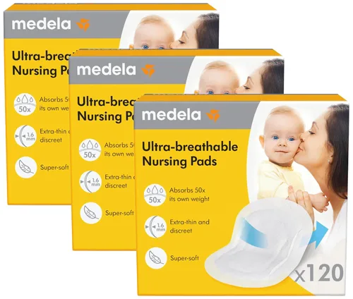 Miniatura 11 de Medela Almohadillas de lactancia ultra transpirables, altamente absorbentes, súper suaves, diseño discreto para un uso cómodo, paquete de 120