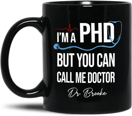 Miniatura 15 de Taza de café negra personalizada, regalo para agradecimiento al médico, divertida taza de café con texto en inglés "This Is A Doctor's Doctor's 11