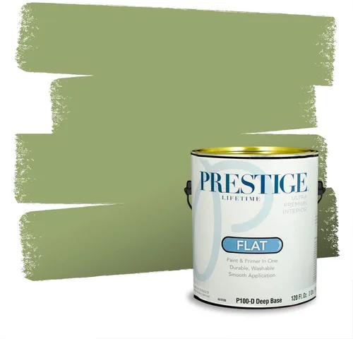 Miniatura 32 de Prestige Paints - Pintura exterior e imprimación en uno, 1 galón, plano, compatibilidad comparable con el color menta «Whipped Mint» de Behr