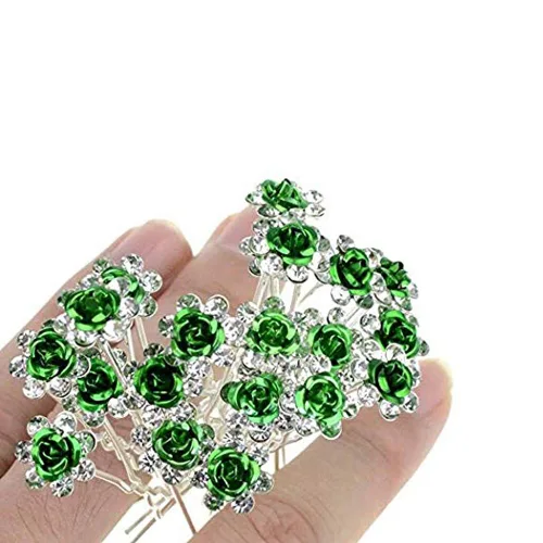 Miniatura 5 de WOIWO 20 horquillas de cristal para el cabello, diseño afilado en U, de metal, para mujeres y niñas, accesorios de joyería para el cabello