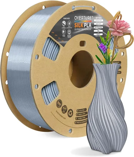 Miniatura 26 de OVERTURE - Paquete de filamento de seda PLA, sin obstrucciones, brillante, filamento metálico brillante para impresora 3D, carrete de 1 kg * 4