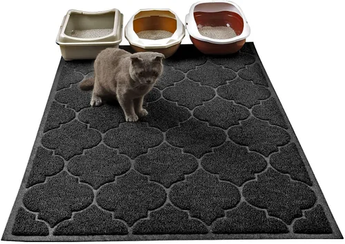 Alfombrilla de arena para gatos LittleTiger, tamaño XL súper grande, libre de ftalatos, fácil de limpiar, 46x35 pulgadas, duradera, suave en las