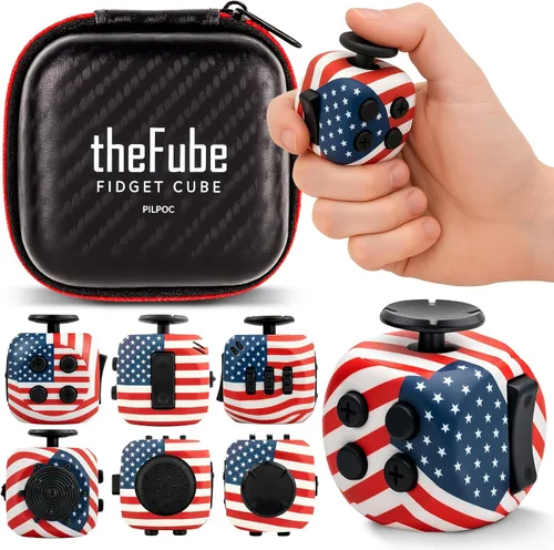 Miniatura 8 de PILPOC - Cubo para la ansiedad theFube, Dodecágono con 12 lados – Cubo para la ansiedad de alta calidad con funda de transporte exclusiva, duradero