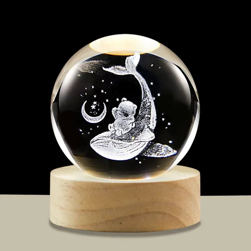 Miniatura 14 de Bola de cristal 3D de la Vía Láctea, luz nocturna multicolor, lámpara decorativa para ciencia, astronomía, espacio, regalos para novios, esposos