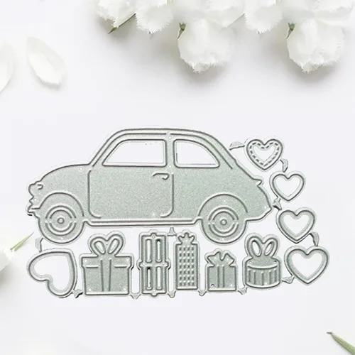 Miniatura 6 de Troqueles de metal para automóvil, plantillas de corazón de regalo para automóvil, manualidades, tarjetas, troqueles de corte para manualidades