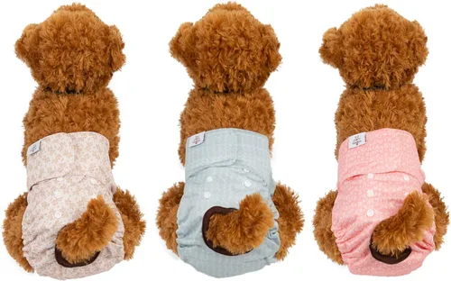 Miniatura 6 de CuteBone - Pañales lavables para perros, talla XS, paquete de 3, D16XS