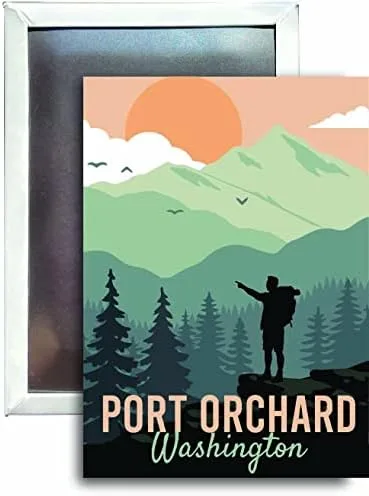 Port Orchard Washington - Imán para frigorífico, 2.5 x 3.5 in, aproximadamente para destino de caminata