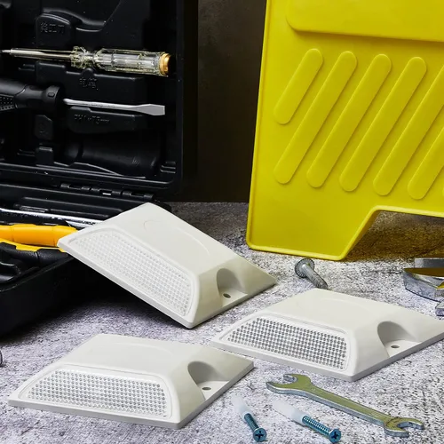 Miniatura 7 de Dunzy 30 reflectores de carretera de 4 x 4 pulgadas, marcadores de poste de asfalto y pavimento de calle, marcadores reflectantes para calzada