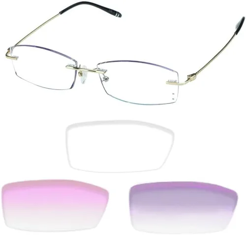 Miniatura 12 de VisionGlobal Lentes de lectura con bloqueo de luz azul sin montura con lente personalizada que reducen la fatiga ocular con diamantes elegantes