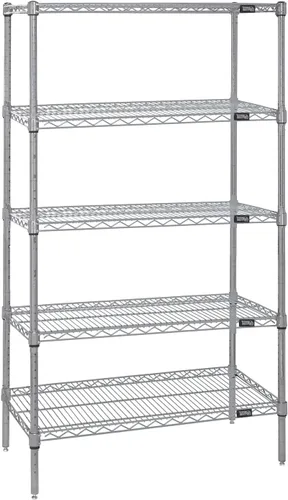 Miniatura 50 de Quantum Storage Systems WR74-1824BK Kit de inicio para estantería de alambre de 4 niveles de altura de 74 pulgadas, acabado negro, 18 pulgadas