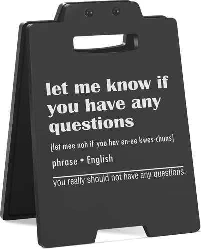 Miniatura 22 de Letrero divertido para escritorio de oficina, placa de humor con texto en inglés "Responder Desk Rates", regalo sarcástico divertido para compañeros