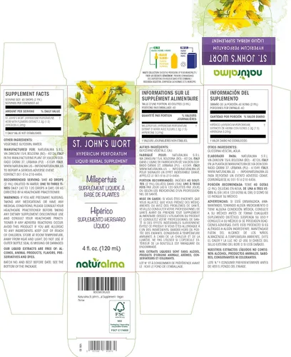Miniatura 2 de Naturalma Hierba de San Juan (Hypericum perforatum) hierba con flores tintura sin alcohol - 4 onzas líquidas de extracto líquido en gotas