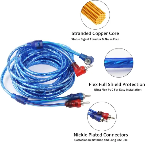 Miniatura 5 de HBU Kit de cableado de amplificador de calibre 8, kit completo de instalación de amplificador de audio de automóvil de 8 AWG de alta corriente