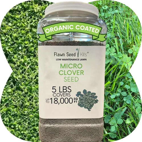 Miniatura 14 de Flawn Seed Kits Semilla de micro trébol, 4.4 onzas, revestimiento orgánico, ecológico, bajo mantenimiento, alternativa al césped, bolsa compostable