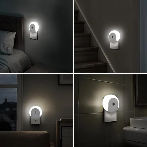 Miniatura 7 de Luces nocturnas enchufables a la pared, paquete de 2 luces LED para dormitorio, sensor de atardecer a amanecer, encendido/apagado automático, luz