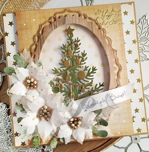 Miniatura 4 de Troqueles de metal para árbol de Navidad, troqueles de corte ligero para árbol de Navidad, plantillas de corte para álbumes de recortes, fotos