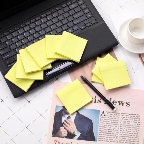 Miniatura 3 de (20 blocs) Notas adhesivas de 3 x 3 pulgadas, almohadillas autoadhesivas de colores amarillos, fáciles de publicar para el hogar, oficina, cuaderno