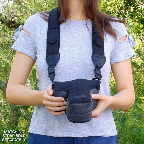 Miniatura 5 de USA GEAR - DSLR estuche/funda para cámara con almacenamiento de accesorios con cierre, flexible y pasador para cinturón de neopreno, compatible