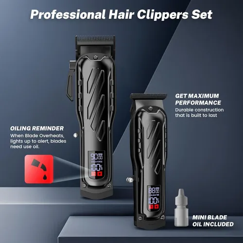 Miniatura 7 de Brightup Cortadora de pelo de peluquería [sin escobillas de 9000 RPM e inalámbricas] para hombres, juego de cortaúñas y recortadoras profesionales