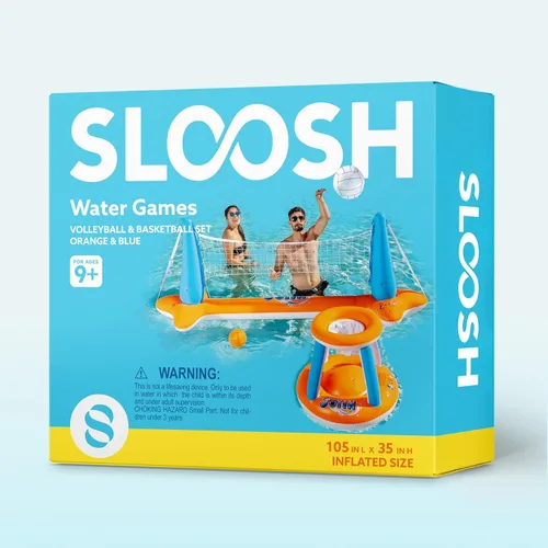 Miniatura 9 de JOYIN Juego de flotador inflable para piscina, red de voleibol y aros de baloncesto, juguete flotante de natación para niños y adultos, flotadores