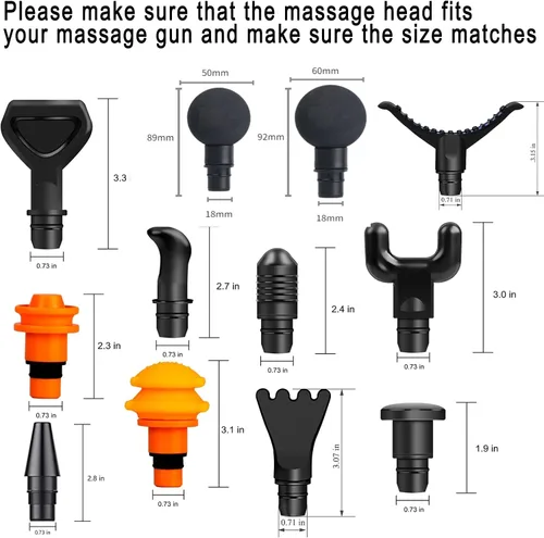 Miniatura 6 de Accesorios de pistola de masaje para Hypervolt Go, 12 cabezales de masajeador reemplazables para satisfacer diferentes necesidades de alivio