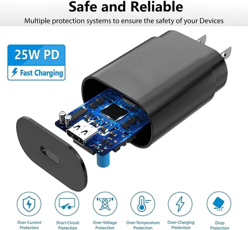Miniatura 6 de Cargador USB-C de carga súper rápida de 25 W para Samsung Galaxy A17/A16/A15 5G SM-A166 SM-A165 SM-A156 SM-A155 Android Phone Tipo C Cable de carga