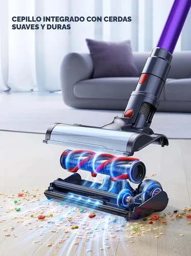 Miniatura 7 de Aspiradora inalámbrica, 2 baterías, aspiradoras de 110 minutos de tiempo de funcionamiento para el hogar, aspiradora de palo de 45 KPA 550 W