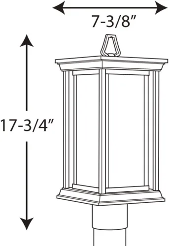 Miniatura 7 de Progress Lighting Endicott Collection - Farol de poste para exteriores de lino y vidrio color ámbar grabado con 1 luz, bronce antiguo