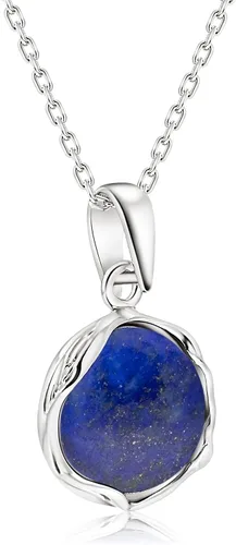 925 Sterling Silver Gemstone Necklace Women - Gemstone Pendant Necklace Silver- Birthstone Necklace - Silver Jewelry for Women- Minimalist Jewelry-