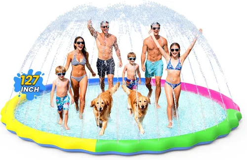 Miniatura 20 de VISTOP - Alfombrilla antideslizante para niños y perros, juguetes acuáticos de verano para piscinas de aspersión - Alfombrilla divertida para jugar