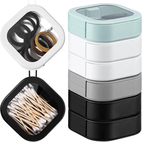 Miniatura 8 de Kathfly 6 piezas contenedor dispensador de gomas para el cabello organizador soporte para horquillas portátil para viajes soporte para hisopos