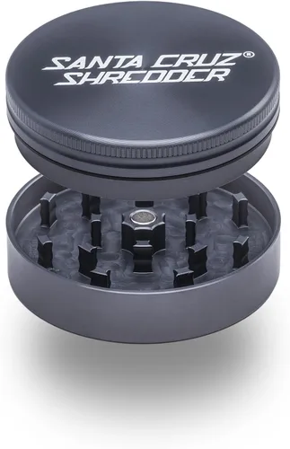 Santa Cruz Shredder Molinillo de hierbas de metal con parte superior moleteada para un agarre más fuerte, 2 piezas de 2.7 pulgadas (gris)