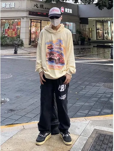 Miniatura 3 de American Vintage Denim Pantalones ins Moda Europea y Americana Hiphop Fried Street Jeans Pantalones de pierna ancha para hombre