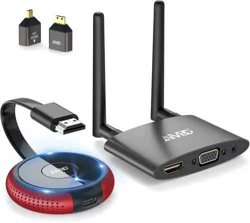 Miniatura 11 de TIMBOOTECH Transmisor y receptor HDMI inalámbrico 4K, USB C a HDMI inalámbrico, Plug & Play, VGA y HD pantallas duales, transmisión de video 5.8G