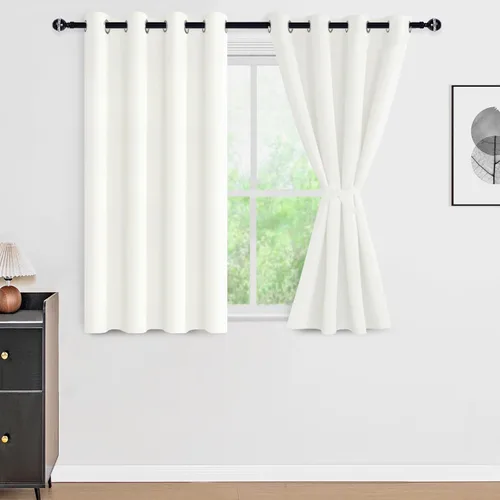 Miniatura 167 de DWCN Cortinas 100% opacas de 84 pulgadas de largo para dormitorio con forro negro, paneles de cortina de ventana de doble capa con aislamiento Azul