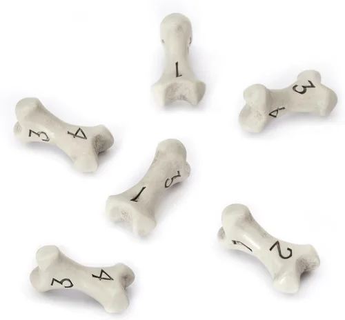 Miniatura 11 de Juego de dados DND - Juego de 7 dados poliédricos de calavera y hueso RPG - D20, D12, D10, D10, D8, D6 y D4 caras. Regalo genial y único para Hueso