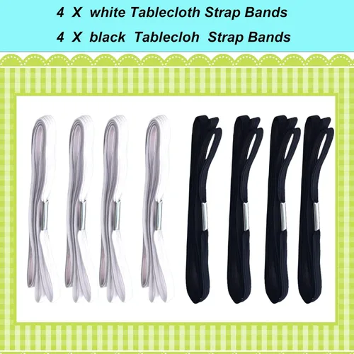 Miniatura 6 de Banda elástica para mantel de mesa con cuerda elástica para sujetar el mantel para picnic, campamento, mesas al aire libre, bodas, fiestas, etc.