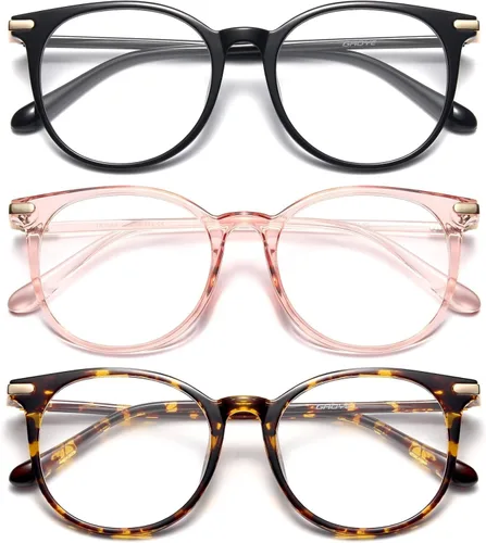 Miniatura 14 de Gaoye GY1688 - Paquete de 2 lentes de bloqueo de luz azul, marco redondo retro, antifatiga ocular, lentes para computadora para mujeres y hombres